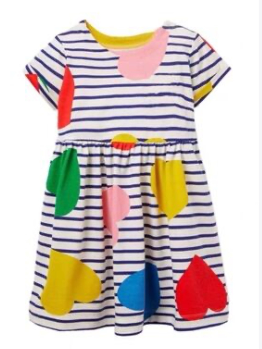 Mini Boden Colorful Heart Pattern Stripe Dress